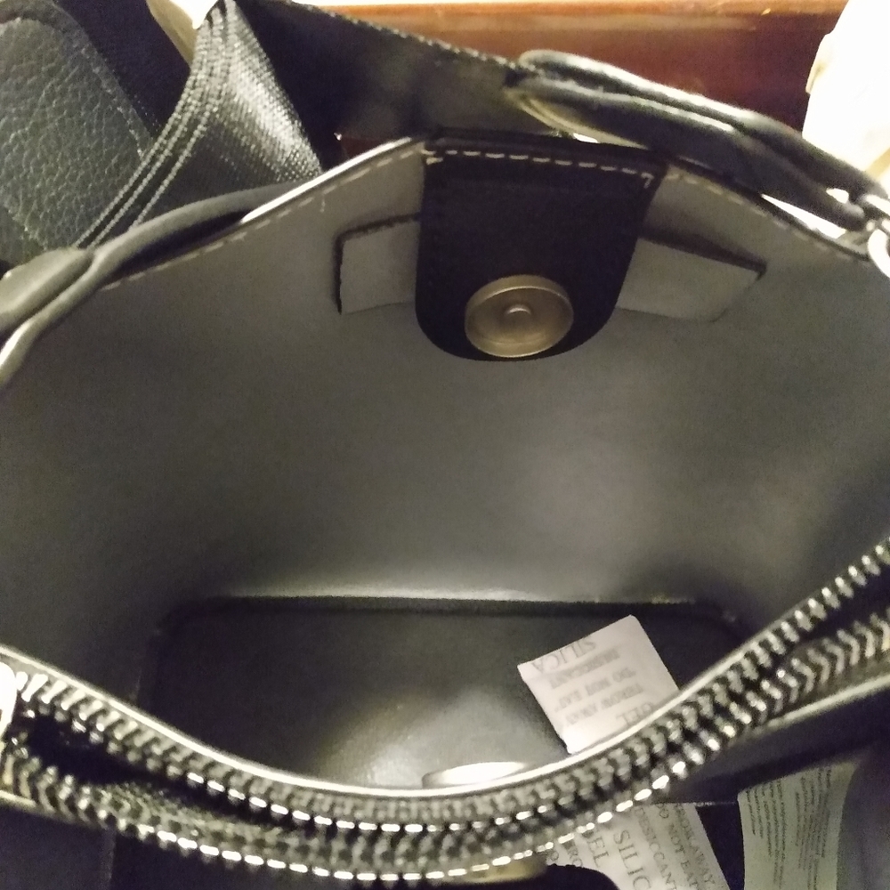 French Connection Adiana Monogram bucket shoulder bag camilla studs wall… - Picture 3 of 16